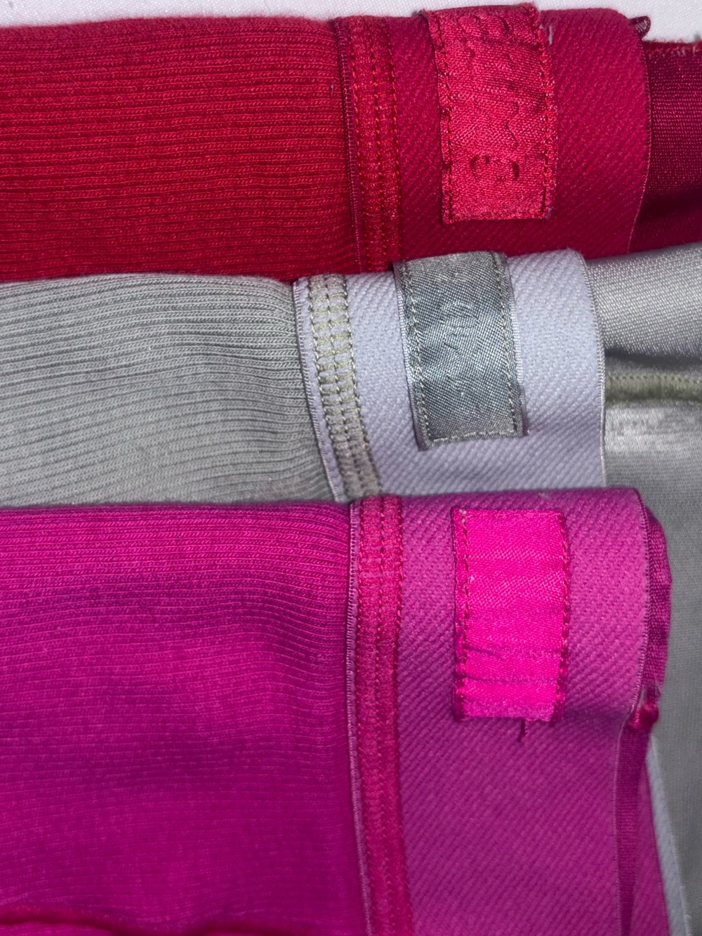 SKIMS Set of 3 MediumCotton Rib Boxers in Red, Mineral (soft green) and Hot Pink